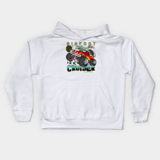 bigfoot race large tire Kids Hoodie